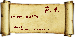 Prusz Atád névjegykártya
